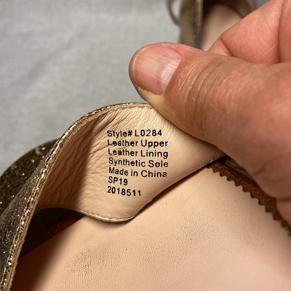 Jcrew Metallic Gold Penny Sandal With Ankle Strap. Size 9 - Picture 10 of 12